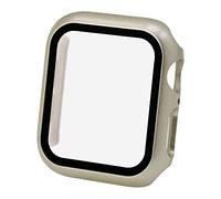 OcioDual Protecteur avec verre trempé compatible avec Apple Watch 4/5/6 et SE (44 mm) Or Blanc