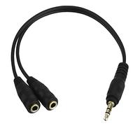 OcioDual Répartiteur Casque Noir Câble Audio Jack 3.5mm Mâle Y Splitter Adaptateur pour Écouteurs MP3