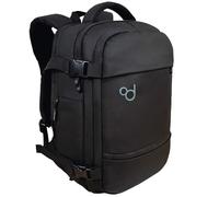 OcioDual Sac à Dos Cabine 40x30x20 cm, Bagage à Main Extensible et imperméable, avec Compartiment pour Ordinateur Portable, Sac de Voyage pour Avion, pour Homme et Femme, Noir