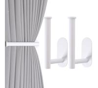 OCIOLI Embrasses de Rideaux Adhésives Attaches Rideaux sans Perçage Crochets Adhésifs Embrasse pour Rideaux (2, Blanc)