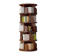 OCKULT Étagère À Livres Rotative À 5 Niveaux, Bibliothèque Tournante en Bois, Organiseur d'angle Rotatif Vertical(Brown)