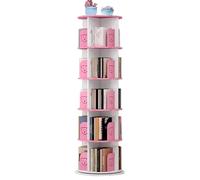 OCKULT Tour d'étagère rotative à 5 Niveaux, bibliothèque rotative, Organisateur d'angle Rotatif Vertical(Rose)