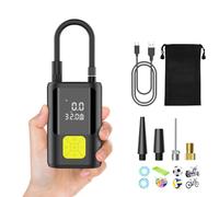 Ockwred 6000mAh Mini Pompe à Air Électrique，Compresseur à Air Portatif Gonfleur Pneus sans Fil 150PSI avec écran LCD Numérique，Pompe à air Rechargeable pour Voiture, Vélo, Moto, Scoote, Balle (Noir1)