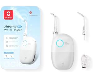 Oclean AirPump 10 Hydropulseur Dentaire Sans Fil, Jet Dentaire Portable avec 3 Modes, Idéal pour Appareils Orthodontiques et Aligneurs, Jusqu’à 40 Jours d’Autonomie, Gris