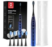 Oclean Brosse à Dents Électrique TravelGo FlowSet, Autonomie de 180 jours avec 6 Brossettes et 5 Modes, Brosse à Dents Sonique, Minuterie & Rappel 30s, 1 Étui Voyage, Set Bleu