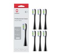 Oclean Brossettes de recharge professional B06, Compatible avec Oclean Flow, X Pro, X Pro Elite, X Pro Digital, X10, X Ultra, Air2, F1, Approuvés Par La FDA,Noir-6Pcs