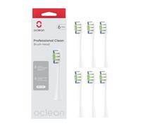 Oclean Brossettes de recharge professional W06, Compatible avec Oclean Flow, X Pro, X Pro Elite, X Pro Digital, X10, X Ultra, Air2, F1, Approuvés Par La FDA, Blanc-6Pcs