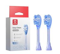Oclean Easy Clean Têtes de rechange, pack de 2, Têtes de brosse pour la brosse à dents électrique Oclean Ease, Caoutchouc souple avec poils souples, Avec gratte-langue, Bleu