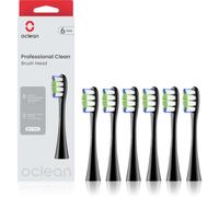 Oclean Brossettes de recharge professional B06, Compatible avec Oclean Flow, X Pro, X Pro Elite, X Pro Digital, X10, X Ultra, Air2, F1, Approuvés Par La FDA,Noir-6Pcs