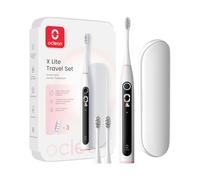 Oclean X Lite Brosse à Dents Électrique, 5 Modes et Autonomie de 40 Jours, Brosse à Dents Électrique Sonique avec Écran, Suivi du brossage, Ideal pour Voyage, Étui de Voyage, 3 Brosettes, Gris Set