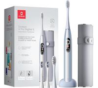 Oclean X Pro Digital Brosse à dents électrique avec 4 Têtes de brosse à dents et Étui de voyage, Écran tactile, 3 Modes et Suivi en temps réel de 8 zones, Autonomie 30 jours, Minuteur & APP, Argenté