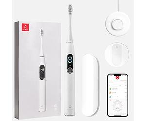 Oclean X Pro Elite, Smart Mute Brosse A Dents Electrique Sonique, 4 Modes De Blanchiment, Charge Rapide pour 35 Jours, IPX7, Étui de voyage - Gris