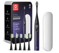 Oclean X Pro Set Brosse à dents électrique, 6 Brosettes et Étui de voyage, 3 Modes et Écran tactile intelligente, Suivi en temps réel, Autonomie 30 jours, Minuteur & Rappel, Set Violet