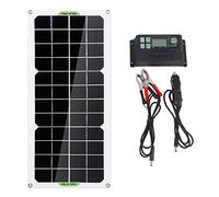 Ocnvlia 30W Panneau Solaire Voiture Van Bateau Caravane Camping-Car Trickle Portable 12V Chargeur de Batterie avec ContrôLeur 100A
