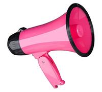 Ocnvlia Haut-Parleur MéGaphone Compact 25 W PA MéGaphone - avec SirèNe IntéGréE, Enregistreur Vocal, Ouvre-Bouteille, Rose