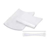 Ocnvlia Lot de 100 sacs thermorétractables transparents pour corral, 100 colliers de serrage et paille en silicone transparent.