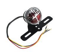 Ocnvlia Moto RéTro Feu Stop Feu Plaque D'Immatriculation Support de Lampe Chopper Frein Feu Stop Noir