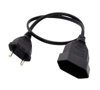 Ocnvlia Rallonge éLectrique EuropéEnne à 2 Broches Mâle à , Câble en Cuivre Certifié Vde (0,5 M), Noir, (500101134A6)