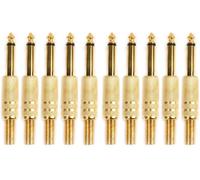 Ocobudbxw 10 Pcs Plaqué Or 6.35mm Mâle 1/4 Prise Jack Mono Connecteur Audio À Souder