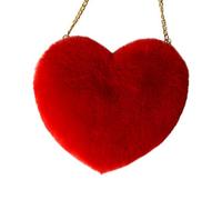 Ocobudbxw Femmes en Forme de Coeur Fausse Fourrure bandoulière Portefeuille Sac à Main Dames Filles chaîne Sac à bandoulière