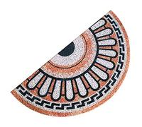 Ocobudbxw Paillasson Demi-Cercle, Tapis de Sol en PVC Demi-Lune antidérapant Motif marbre, 30X60cm