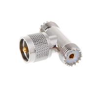 Ocobudbxw T Forme UHF mâle PL259 à 2 UHF Femelle SO239 Triple connecteur RF Adaptateur coaxial à 3 Voies