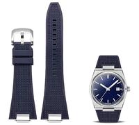 Ocorex Bracelet Montre FKM pour Tissot PRX 40mm - Caoutchouc Fluoré Haute Qualité - Compatible T137.407 & T137.410 - Bracelet 27mm à Dégagement Rapide - Étanche et Durable - Homme (Bleu)