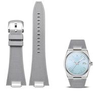 Ocorex Bracelet Montre FKM pour Tissot PRX 40mm - Caoutchouc Fluoré Haute Qualité - Compatible T137.407 & T137.410 - Bracelet 27mm à Dégagement Rapide - Étanche et Durable - Homme (Gris)