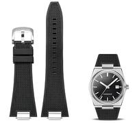 Ocorex Bracelet Montre FKM pour Tissot PRX 40mm - Caoutchouc Fluoré Haute Qualité - Compatible T137.407 & T137.410 - Bracelet 27mm à Dégagement Rapide - Étanche et Durable - Homme (Noir)