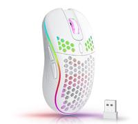 Ocorex Souris Gamer sans Fil 2.4G Rechargeable USB-C, RGB Rétroéclairage, 6 Boutons, 3 Niveaux DPI Réglables, Ergonomique Ultra-Légère Nid d’Abeille pour PC et Ordinateur Portable