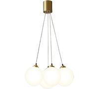 ocpcrn Lustres, bulle du milieu du siècle, boule de grappe G9 en verre de lait, lampe d'escalier en laiton, P pour salle de séjour, chambre à coucher, cuisine, îlot, ferme, 4 lumières/a