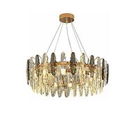 ocpcrn Lustres en cristal K9 semi-monté avec 8 lumières pour salle à manger, salon et chambre (60 x 25 cm) / D : 80 x 25 cm