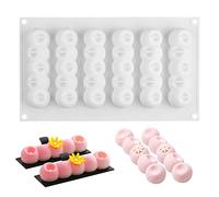 OCPO KITCHEN Moule 3D en Silicone Patisserie, Moules Longues Bandes, Moule à Barre de Chocolat, Moule à Gateau en Forme de Boule Concave pour Glace Pâtisserie Dessert, 6 Cavités