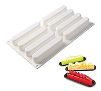 OCPO KITCHEN Moule à Barre de Céréales, Moule Silicone Rectangulaire, Moule à Patisserie, Moules Silicone en Forme de Doigt pour Pain, Gâteaux, Barres de Chocolat, Puddings et Biscuitsts, 8 Cavités