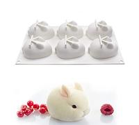 OCPO KITCHEN Moule à Gâteau en Silicone, Moule en Silicone Antiadhésif, Moule à Chocolat, Moules à Bonbons, Moule de Cuisson en Forme de Lapin pour Mousse Pâtisserie Fondant Gelée Desserts Pudding