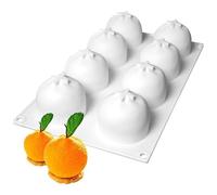 OCPO KITCHEN Moule à Pâtisserie sans bpa, Moule à Gâteau en Silicone, Moule de Cuission pour la Cuisson du Savon, de la Gelée, du Pudding, des Cupcakes, de la Crème Glacé (Orange, 8 Cavités)