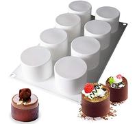 OCPO KITCHEN Moule Cylindrique en Silicone Patisserie, Moules à Gâteau Ronds de 8 Cavités, Moule de Cuisson Antiadhésif pour Cupcakes, Savons, Muffins, Gâteaux, Cheesecakes, Brownies