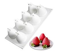 OCPO Kitchen Moule en silicone en forme de fraise pour la cuisson de mousse, de fruits, de desserts français, de pâtisserie, de chocolat, de crème glacée, moule de décoration de gâteau, moule de