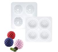 OCPO KITCHEN Moule Silicone Framboise 3D, Moule à Bonbons et Chocolat sans bpa, Moules Pâtisserie en Silicone, Moule de Cuisson en Silicone pour Pudding, Truffe, Crème, Glacée (4 Cavités)