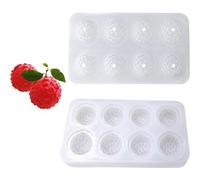 OCPO Kitchen Moule Silicone Fruits 3D, Moule à Chocolat Antiadhésif, Moule à Bougie, Moule en Silicone pour Faire de Gelée, Bonbons, Savon, Glaçons, Pudding (Litchi, 8 Cavités)