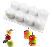 OCPO KITCHEN Moule Silicone Patisserie Anti-Adhésifs en Forme de Pomme pour la Cuisson de Gâteaux, Desserts aux Fruits, Bonbons, Truffes, Gelée, Pudding, Crème Glacée (8 Cavités)