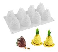 OCPO Kitchen Moule Silicone Patisserie, Moule à Fruits 3D Anti-Adhésifs, Moule de Cuisson en Forme de Pomme de Pin pour Glace Chocolat Pâtisserie Dessert, Forme de Pomme (8 Cavités)
