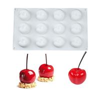 OCPO KITCHEN Moule Silicone Patisserie, Moule de Cuisson en Forme de Cerises, Moule à Fruits 3D Anti-Adhésifs, pour Bonbons, Gâteaux, Mousse, Chocolat, Truffe, Gelée, Muffins, sans BPA (15 Cavités)