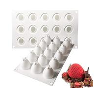 OCPO KITCHEN Moule Silicone Patisserie, Moule de Cuisson en Forme de Fraise, Moule à Fruits 3D, Moules à Chocolat Antiadhésif pour Bonbons Mousse Gelée Gâteaux Desserts Pudding (15 Cavités)
