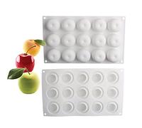 OCPO KITCHEN Moule Silicone Pomme 3D, Moule à Mousse, Moule à Gâteau en Forme de Pommes pour Cuission la Jelly Pudding Muffin Cupcake Savon (15 Cavités)