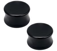 Ocptiy 1 paire de bouchons d'oreille solides pour homme et femme - 6 G - 50 mm - Double évasé - Bijou de corps - Noir blanc transparent, 00 Gauge = 10mm = 3/8 inch, Acrylique, acrylique
