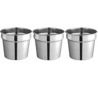 OCS Parts Pro Series Lot de 3 pots à légumes en acier inoxydable de 7 litres | 24,1 x 20,7 cm pour sauces, soupes, cuisinières, chauffe-soupe, tables à vapeur ou organisation d'ustensiles de cuisine