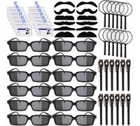 Octaday Lot de 60 accessoires pour détective espion - Lunettes de détective - Loupe - Carte - Stylo à encre invisible - Faux moustache - Sacs à friandises - Décorations de fête d'anniversaire