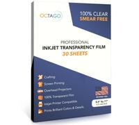 OCTAGO Lot de 30 films transparents pour imprimante à jet d'encre - Papier transparent pour impression de frais généraux et d'écran - Feuilles épaisses et feuilles de plastique imprimables pour
