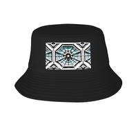 Octagon Building Chapeau bob adulte chapeau de protection solaire pare-soleil chapeau de pêcheur imprimé casquette de pêche pour femmes hommes noir